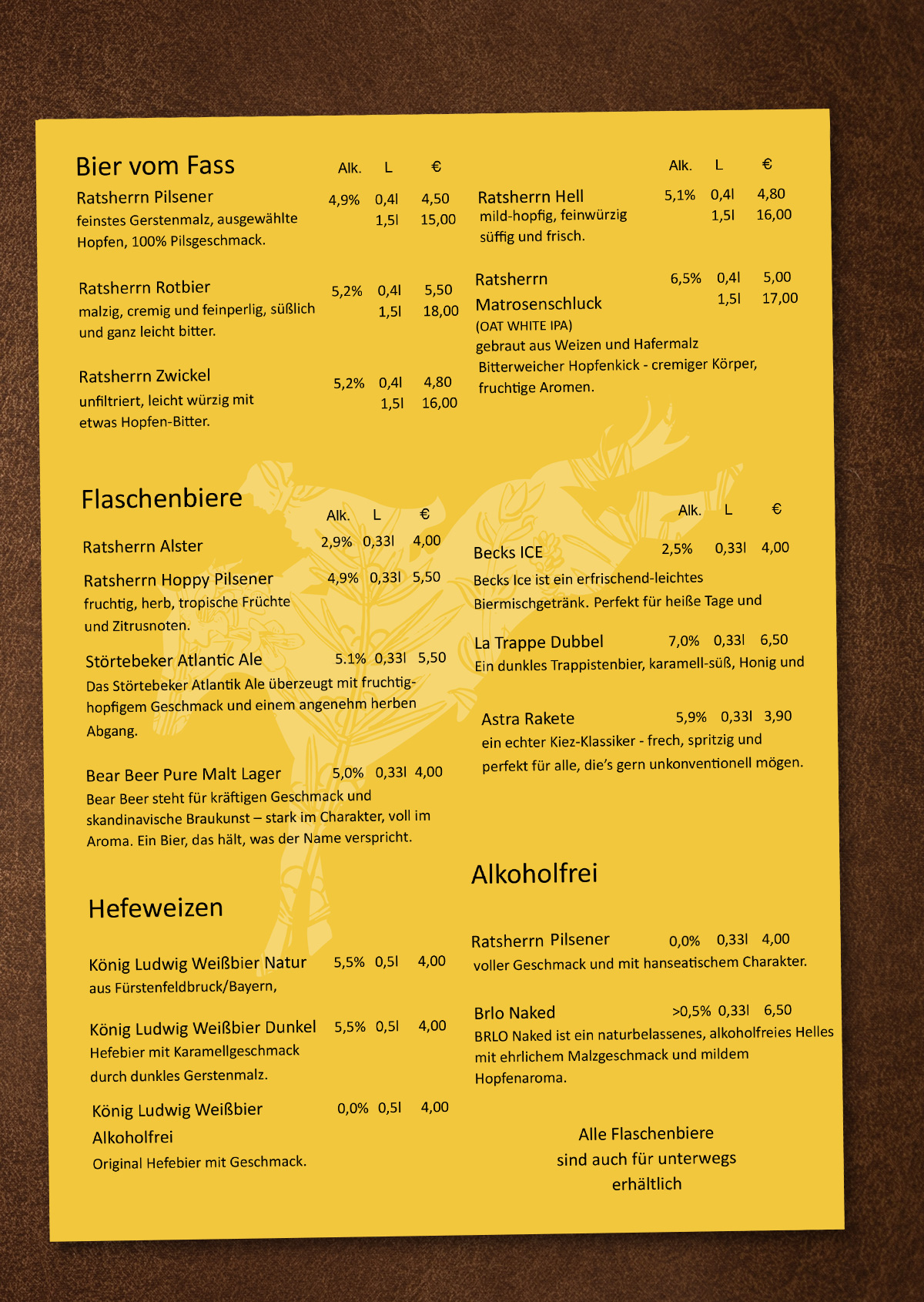 Leckere Speisen und feine Getränke